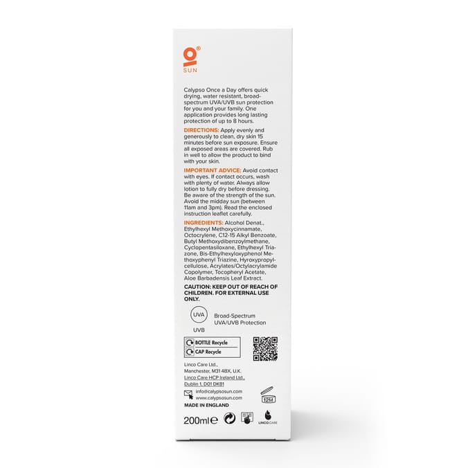Calypso Once A Day Lotion 200ml SPF30