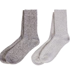 Ladies Boot Socks 2 Pack - Grey UK Size 3-7