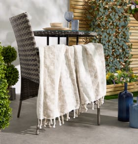 The Lifestyle Edit Coastal Retreat Striped Throw - Beige 