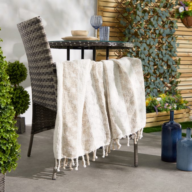 The Lifestyle Edit Coastal Retreat Striped Throw