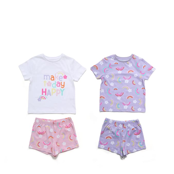 Originals Girls Short Sleeve & Shorts Pyjama Set 2 Pack