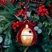 Festive Feeling Alpine Hanging Gold Bell With Velvet Top Bow