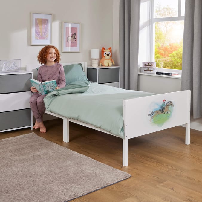 Liberty House Toys Kids White Single Bed – Horse Rider