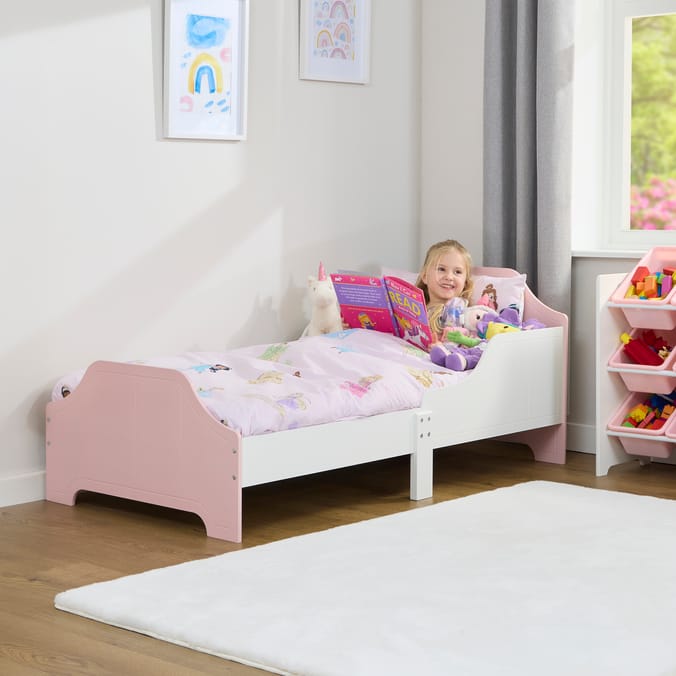 Liberty House Toys Two Tone Toddler Bed - White & Pink