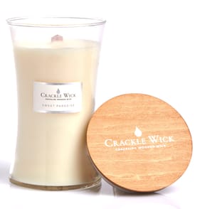 Crackle Wick Tall Hourglass Crackling Wooden Wick Scented Candle - Sweet Paradise