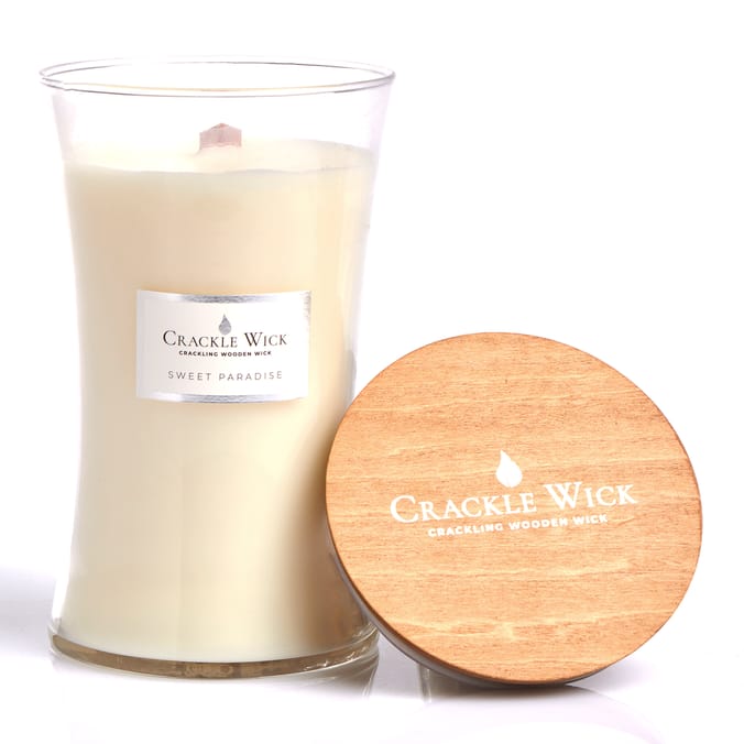 Crackle Wick Tall Hourglass Crackling Wooden Wick Scented Candle - Sweet Paradise