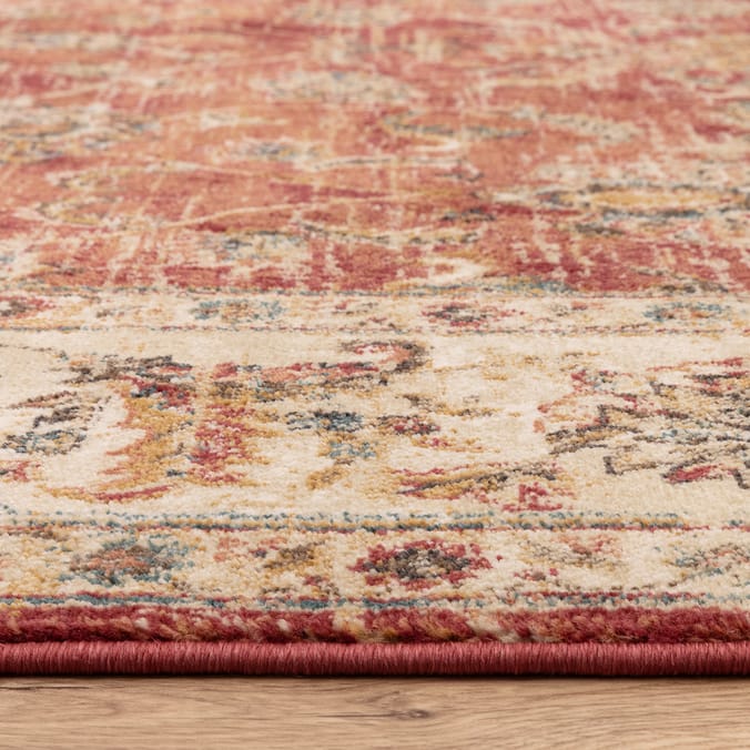 Asiatic Raja Border Runner RA06 - Red/Cream