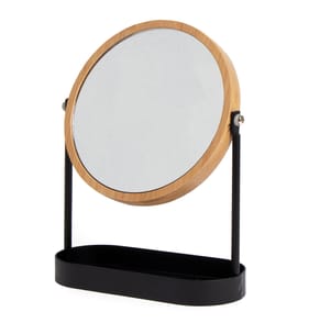 Bathroom Bamboo Mirror - Black