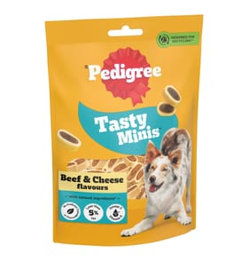 Pedigree Tasty Minis Adult Dog Treats 140g - Cheese & Beef Nibbles
