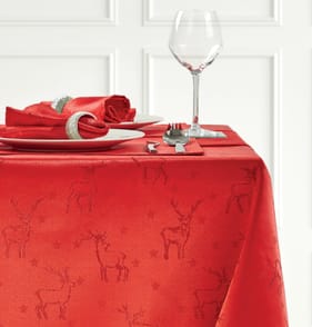 Home Collections Jacquard Table Cloth - Red Stag