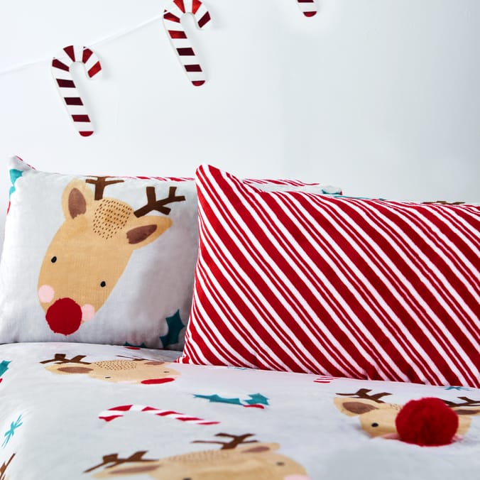 Sleigh Bells Reindeer Fleece Duvet Set - Double
