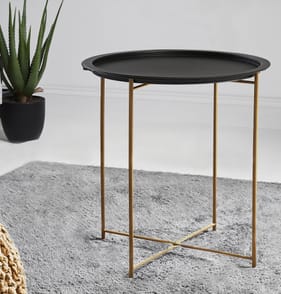 Home Collections Contemporary Side Table - Black & Gold