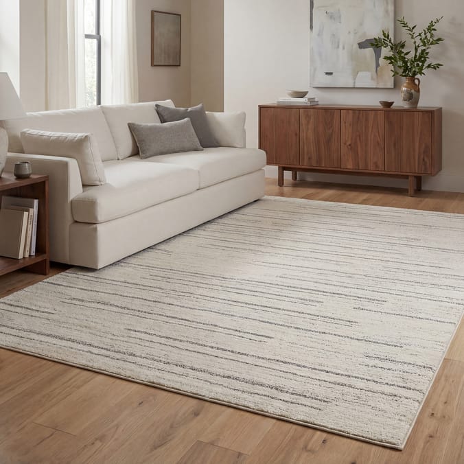 Asiatic Oslo Broken Stripes Rug OS05 - Cream/Grey