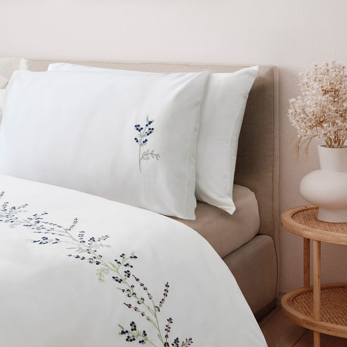 The Lifestyle Edit Tranquility Embroidery Duvet Set