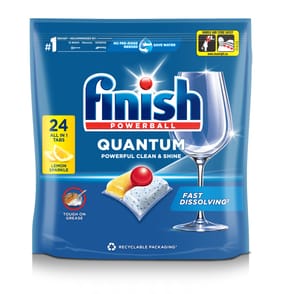 Finish Quantum All in One Dishwasher Lemon Tablets 24 Tabs