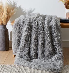 The Winter Warmer Collection Wren Faux Fur Throw - Grey