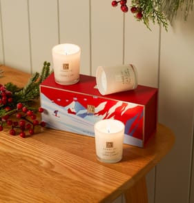 Apres Ski 3 Piece Votive Set - Salted Caramel, Mulled Cider, and Fig Sugar Plum Pudding 