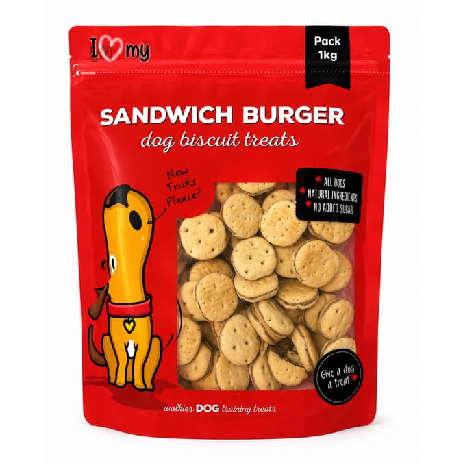 Love My Pet Sandwich Burger Dog Biscuit Treats 1kg