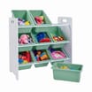 Liberty House Toys Kids 9 Bin Storage Unit - White & Forest Green
