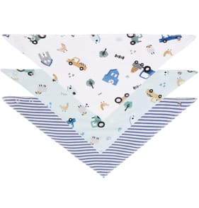 Pure Baby Bandana Bib 3 Pack - Blue
