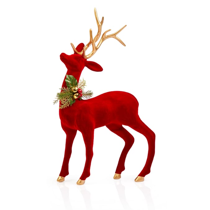 Winter Charm Standing Flocked Reindeer