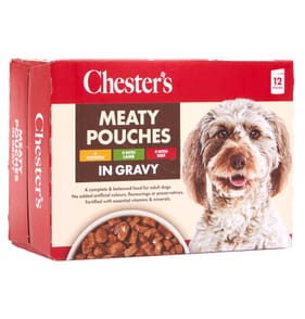 Chester's Meaty 12 Pouches 1.2kg - Gravy