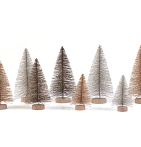 Winter Luxe Sisal Brush Christmas Trees Set Of 8
