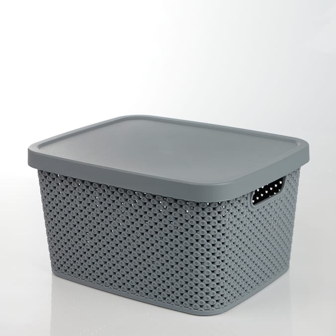Diamond Storage Basket with Lid 7l