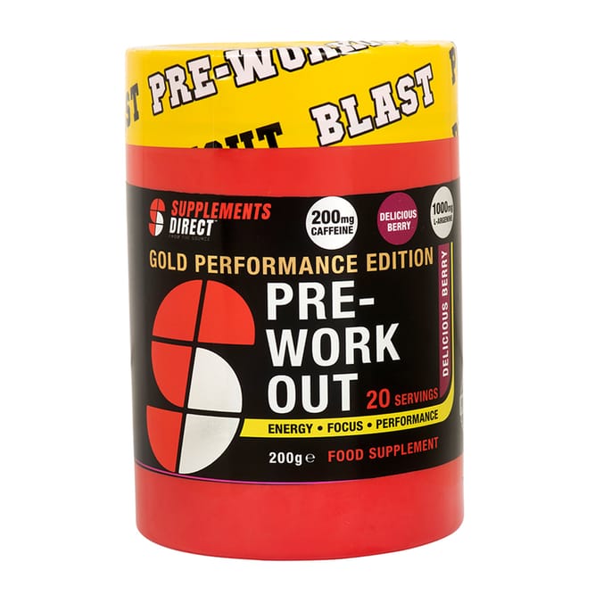 Supplements Direct Gold Performance Edition Pre-Workout 200g - Delicious Berry