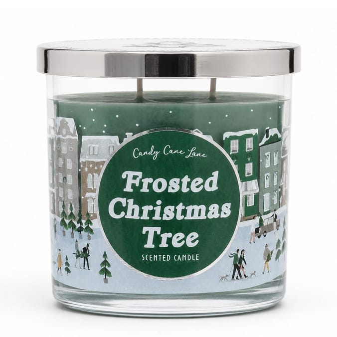 Candy Cane Lane Frosted Christmas Tree Scented Candle 350g