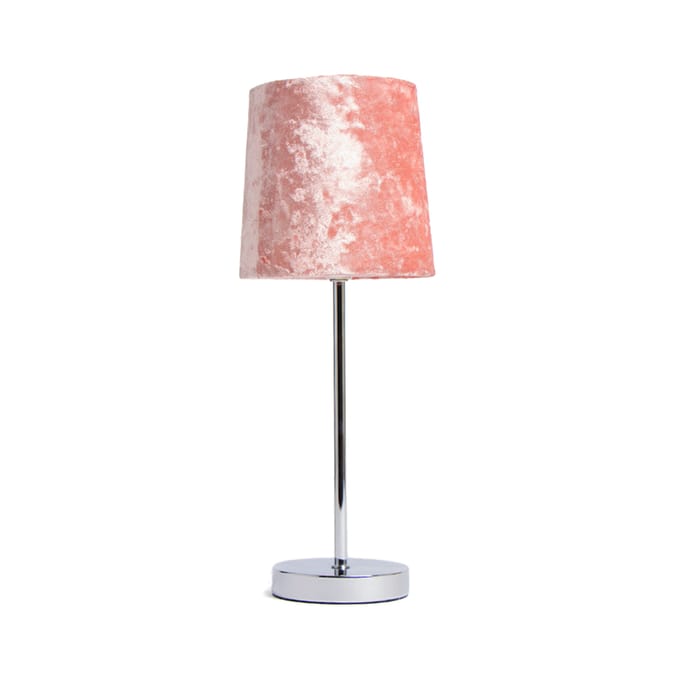 Home Collections: Crushed Velvet Table Lamp - Pink