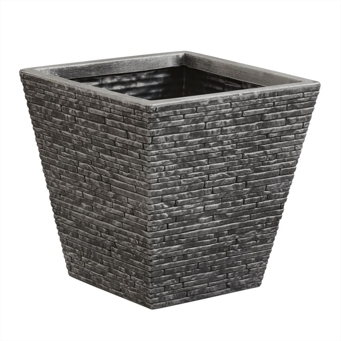 Strata Pewter Slate Planter - Small