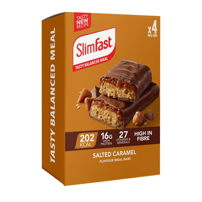 SlimFast Meal Replacement Bar 60g 4 Pack - Salted Caramel x4