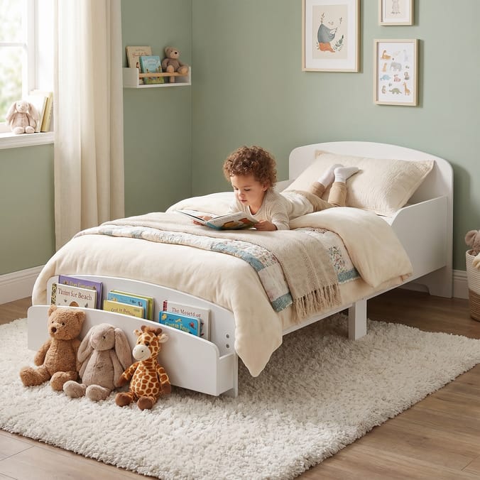 Liberty House Toys Toddler Bed With Built-In Bookshelf