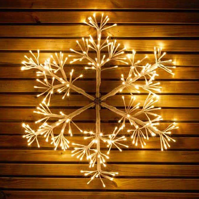 Prestige Mains Operated LED Light-Up Starburst Snowflake 60cm