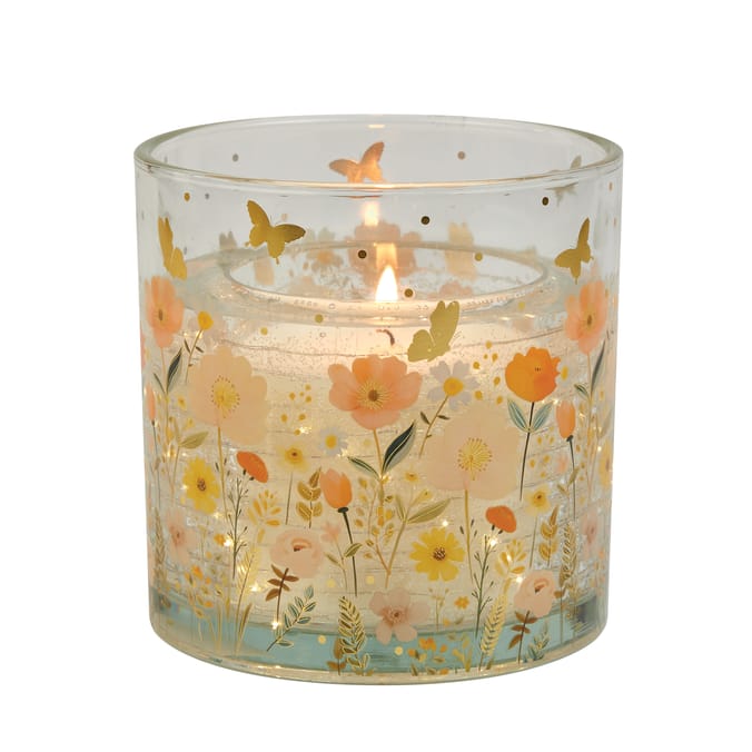 Wickford & Co Large LED Light Up Candle - Meadow Bouquet 