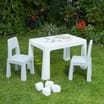 Liberty House Toys Kids Height Adjustable Table and Two Chairs Set - White & Grey