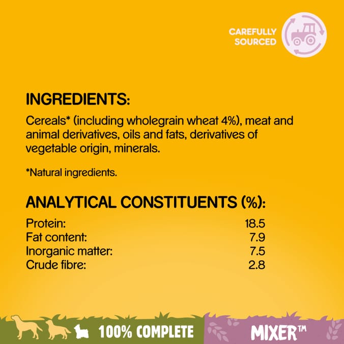 Pedigree Small Bite Mixer Adult Small Dog Dry Food with Wholegrain Cereal 2kg