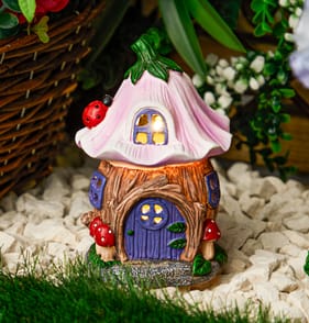 Firefly Solar Light Co Fairy House Solar Light - Pink Roof
