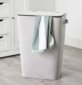 Laundry Basket With Lid - Light Grey