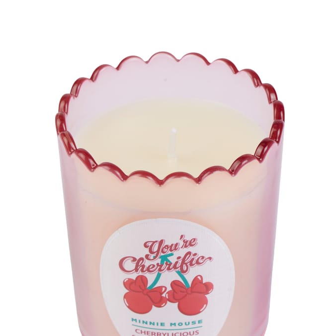  Disney Minnie Mouse Cherries Glass Candle - Light Pink 