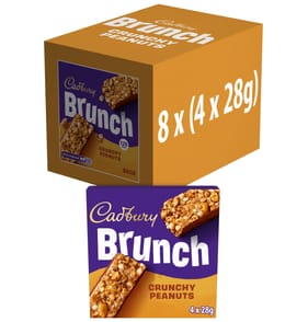 Cadbury Brunch Oats Peanut Chocolate Cereal Bars 4 Pack 112g x8