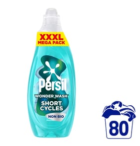 Persil Wonder Wash Liquid Detergent 2.16 Litres 80 Washes - Non Bio Speed Clean 