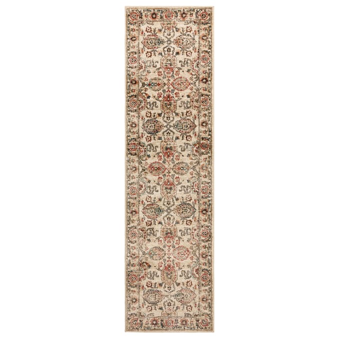 Asiatic Raja Border Runner RA05 - Cream/Multi