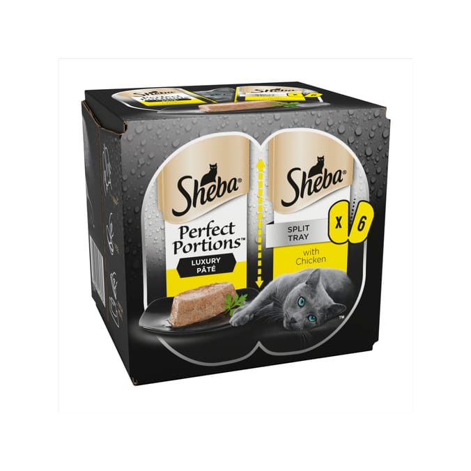 Sheba Perfect Portions Adult Wet Cat Food Trays 6 x 37.5g - Chicken in Pate