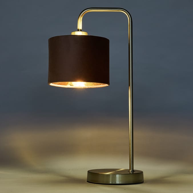 Home Collections Velvet Brass Table Lamp - Blush
