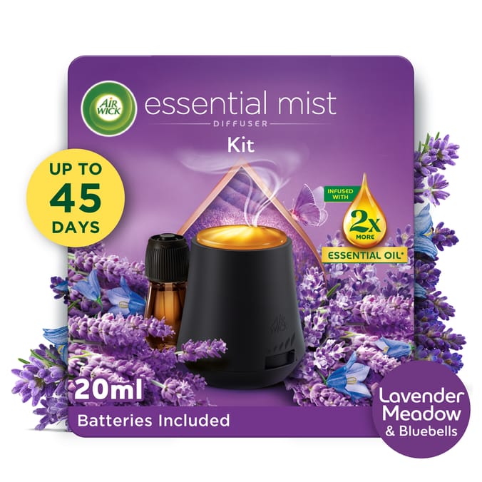 Air Wick Essential Mist Kit Air Freshener 20ml - Lavender Meadow & Bluebells