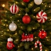 Sleigh Bells Candy Christmas Baubles 50 Pack - Red