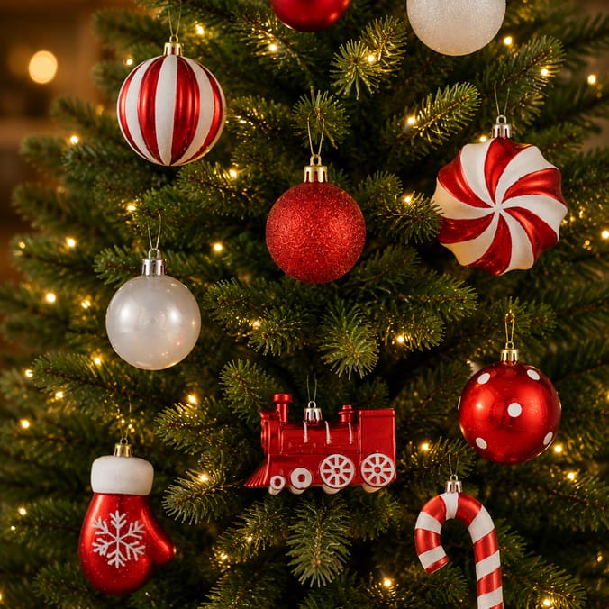 Sleigh Bells Candy Christmas Baubles 50 Pack - Red