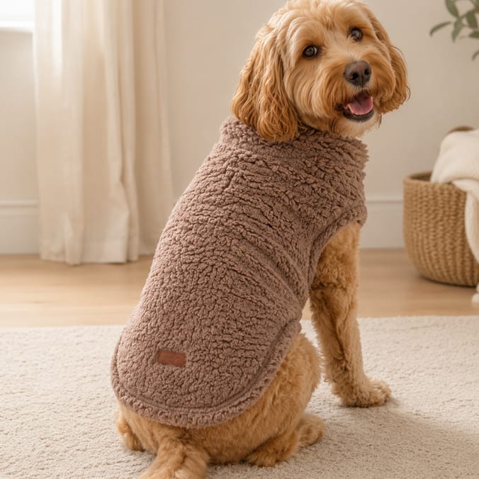 My Pets Teddy Fleece Brown Dog Coat